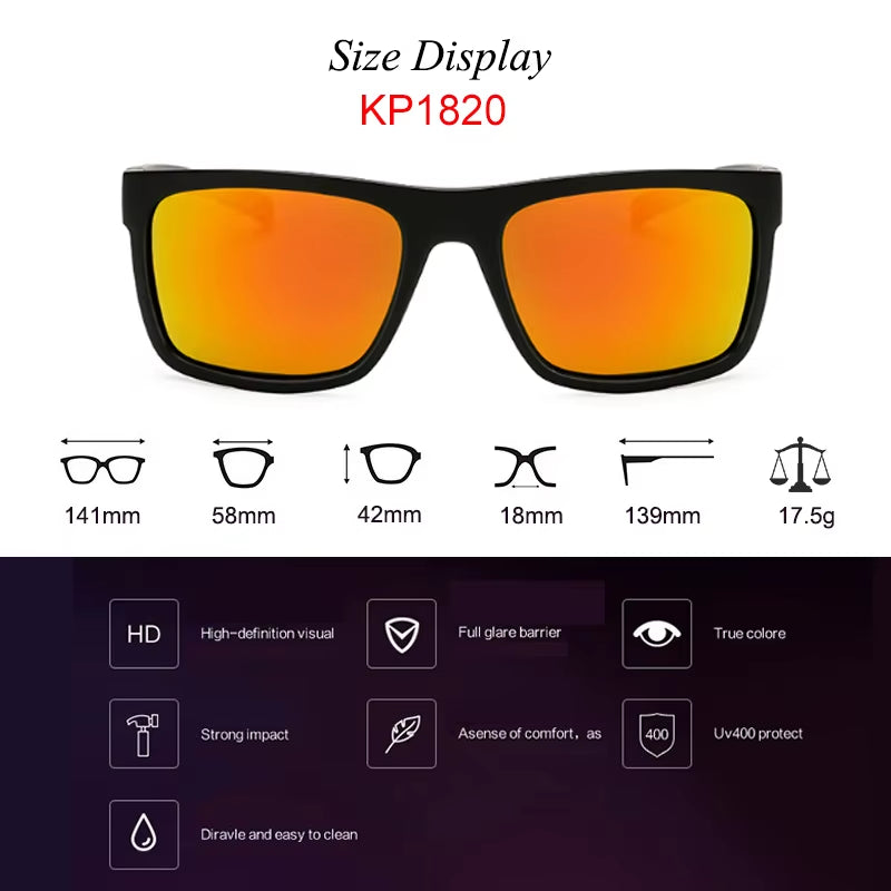 Sport Sunglasses Polarized Men Women Brand Designer Driving Fishing Polarized Sun Glasses Black Frame Gafas De Sol 1820