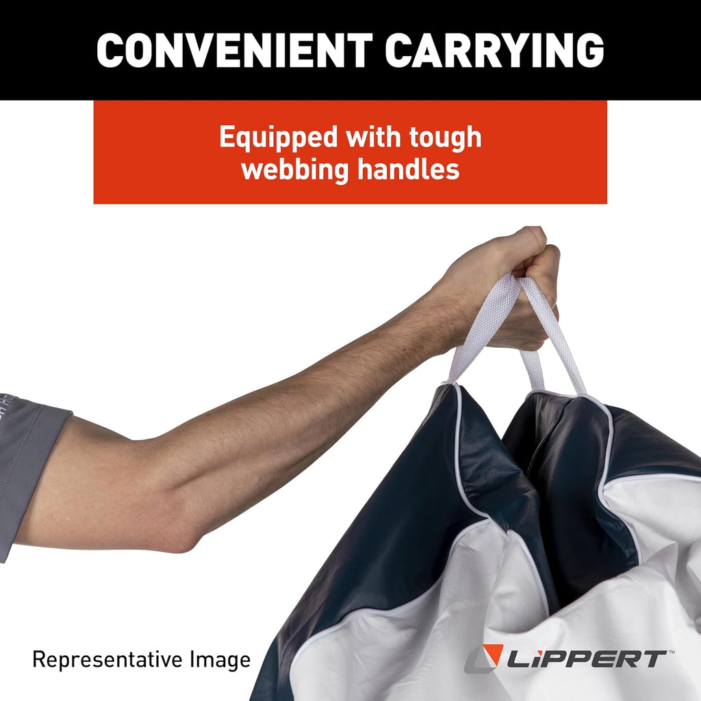 Taylor Made Marine Bean Bag Chair for Boats, Docks, Beaches, Marine Grade Vinyl, Twin-Zipper Design, Weather-Resistant, Water-Repellent, Carrying Handles, White/Blue – 2020193614