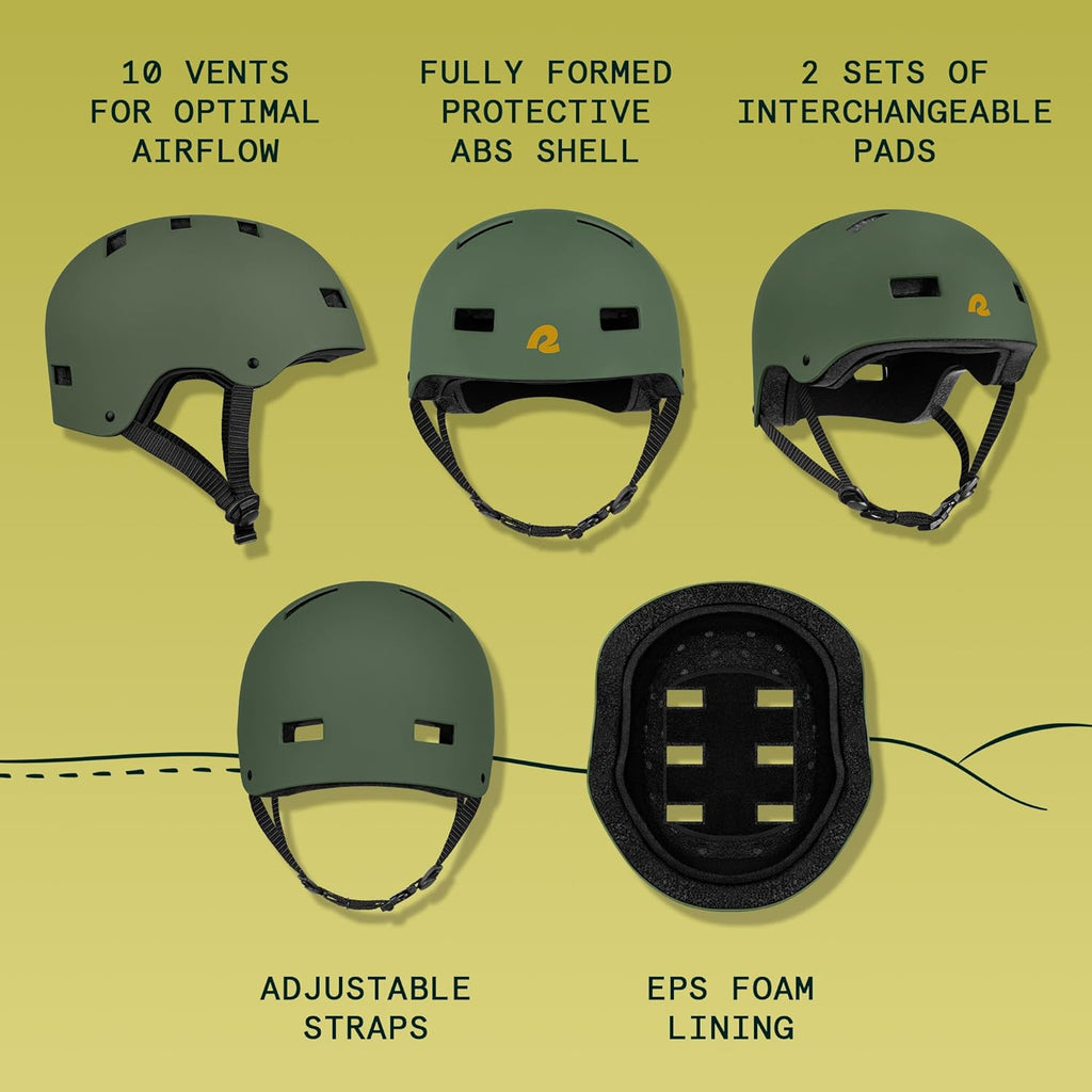 Dakota Adult Bike Helmet for Men & Women - Multi-Sport Protection with ABS Shell, EPS Foam, 10 Vents & Removable Washable Padding for BMX, Skating, Scooter and Skate - Helmets for Adults