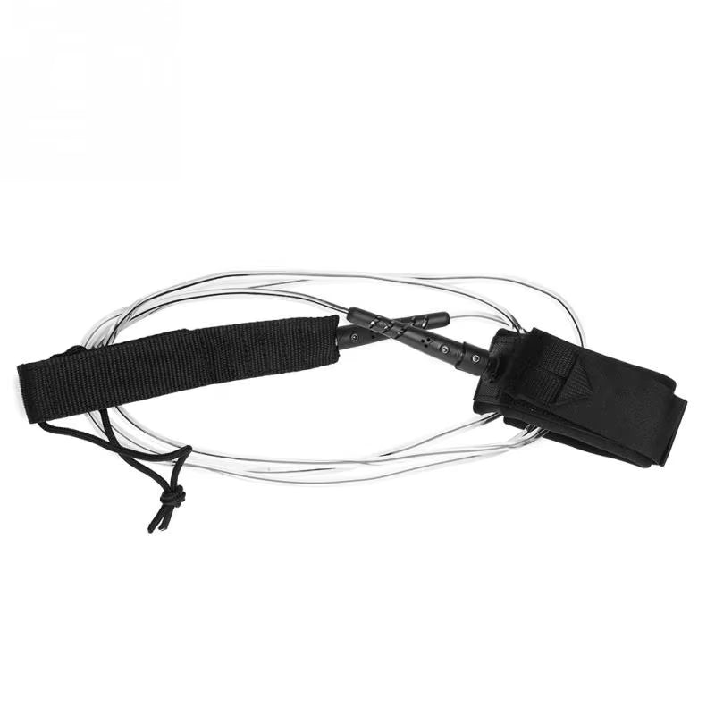 6FT 5.5Mm Surfboard Leash Anti-Lost TPU Double Swivels Straight Safe Rope Water Sports Surfboard Leash with Hook Loop Closure