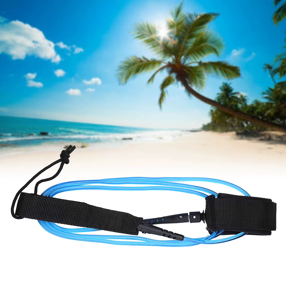 6FT 5.5Mm Surfboard Leash Anti-Lost TPU Double Swivels Straight Safe Rope Water Sports Surfboard Leash with Hook Loop Closure
