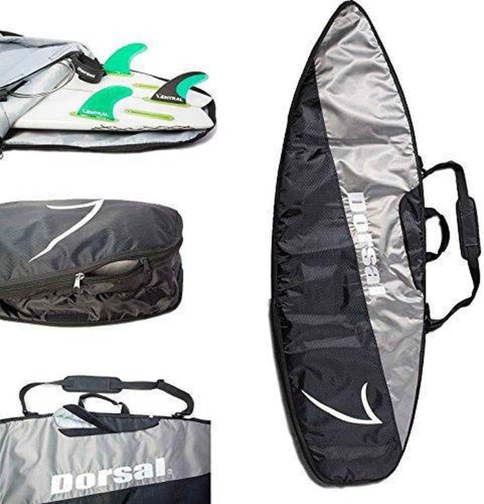 Travel Shortboard and Longboard Surfboard Board Day Bag Cover Black/Grey Nylon (Sizes 5'6, 5'10, 6'0, 6'2, 6'6, 6'8, 7'0, 7'2, 7'6, 8'0, 8'6, 9'0, 9'6)