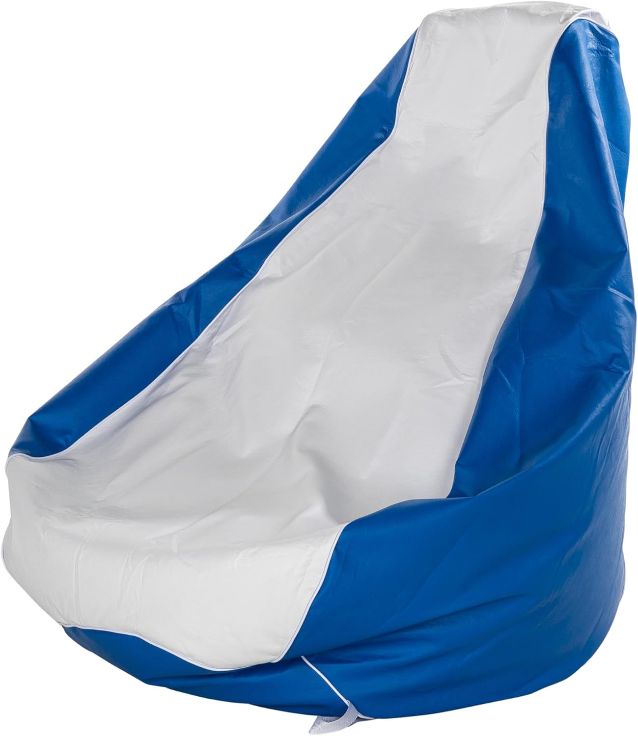 Taylor Made Marine Bean Bag Chair for Boats, Docks, Beaches, Marine Grade Vinyl, Twin-Zipper Design, Weather-Resistant, Water-Repellent, Carrying Handles, White/Blue – 2020193614